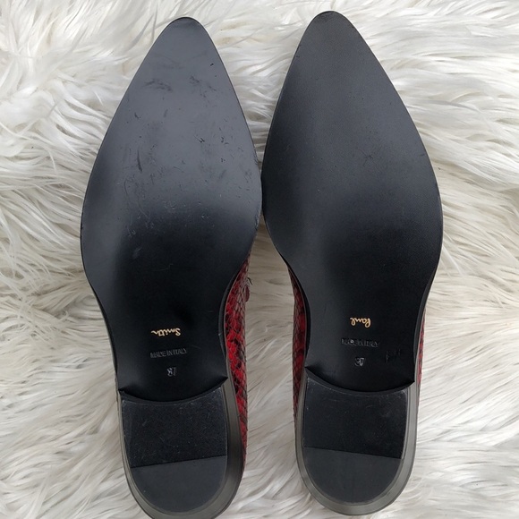 NWOB Paul Smith Janell Loafer Red Snake-Effect Leather Women's 7 US Shoes - Picture 6 of 9